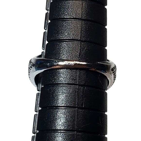 Silver Tone Ring Sz 5 Unsigned Cobalt Blue Cabochon - Picture 6 of 6